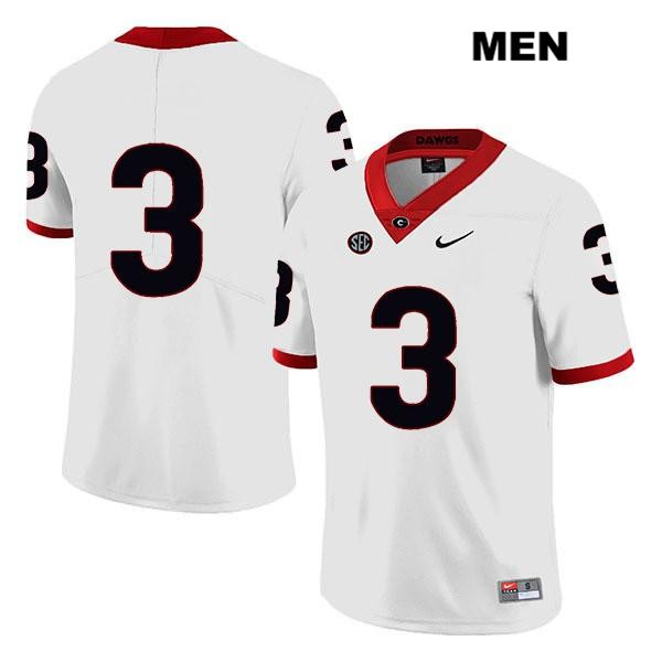 Georgia Bulldogs Men's Zamir White #3 NCAA No Name Legend Authentic White Nike Stitched College Football Jersey QZT3056QB